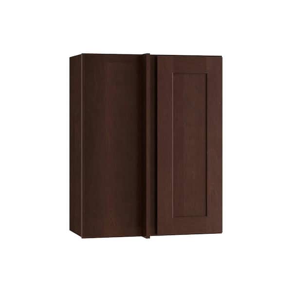 Home Decorators Collection Newport 24 in. W x 12 in. D x 42 in. H Assembled Plywood Blind Wall Kitchen Cabinet in Manganite with Soft Close LH