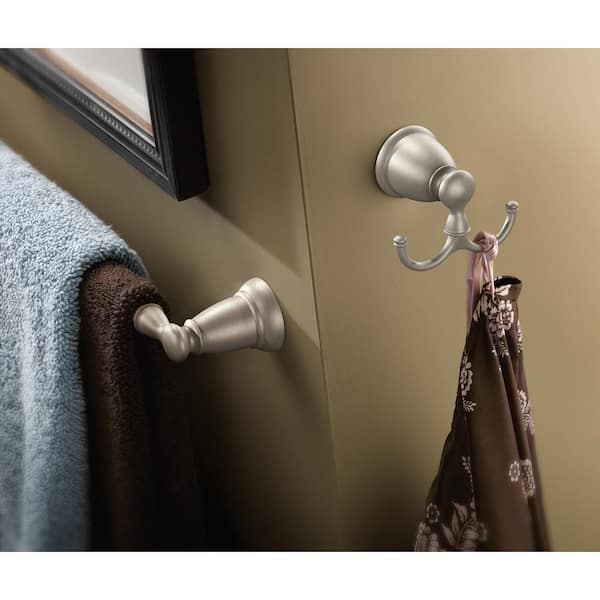 Banbury 4-Piece Bath Hardware Set with 24 in Towel Bar Toilet Paper Holder in Brushed Nickel