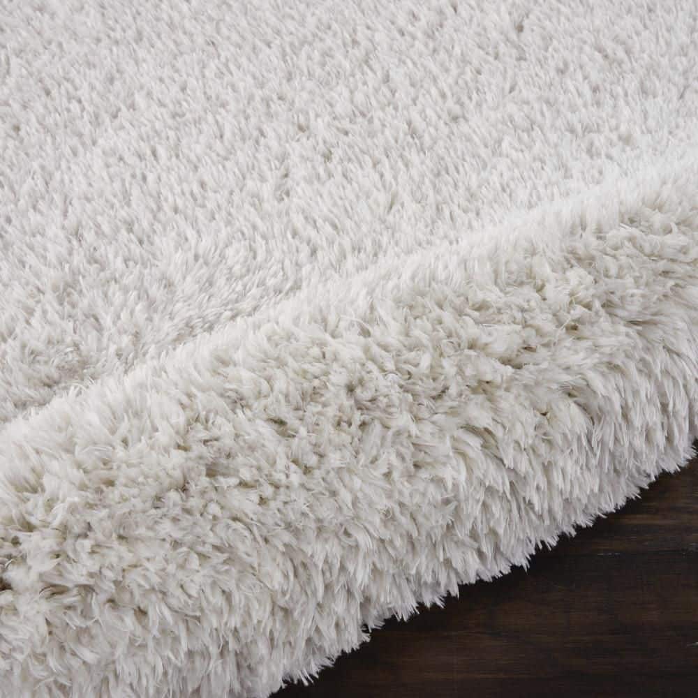 Light Grey 5' x 7' Hand-Knotted Shag Area Rug