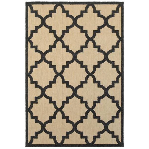Home Decorators Collection Marina Black 8 ft. x 11 ft. Outdoor Patio Area Rug