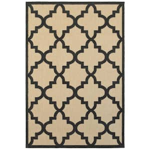 Marina Black 10 ft. x 13 ft. Indoor/Outdoor Patio Area Rug