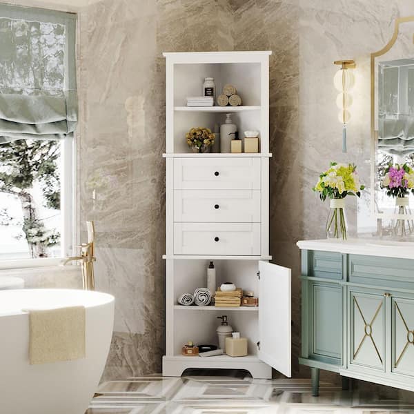 bathroom corner shelf unit