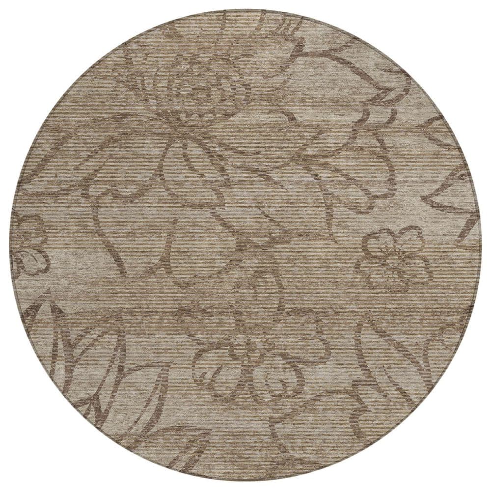Chantille Machine Washable Indoor/Outdoor Abstract ACN2789 Beige 8 ft. x 8 ft. Round Rug price history on PriceWatchPro