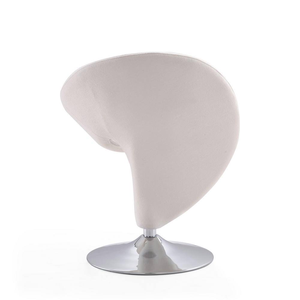 Blue and Chrome Metal Swivel Accent Chair