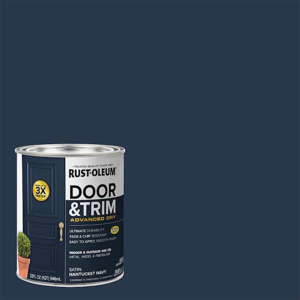 Rust-Oleum Stops Rust 1 qt. Satin Nantucket Navy Interior/Exterior Door Paint (Case of 2)