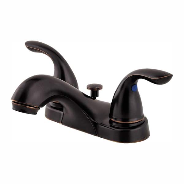 Pfister Pfirst Series 4 in. Centerset 2-Handle Bathroom Faucet in Tuscan Bronze