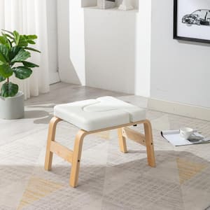 23.12 in. Multi Functional Backless Wood Frame Stool with Cushion Yoga Inversion Stool Headstand Yoga Bench (set of 1)