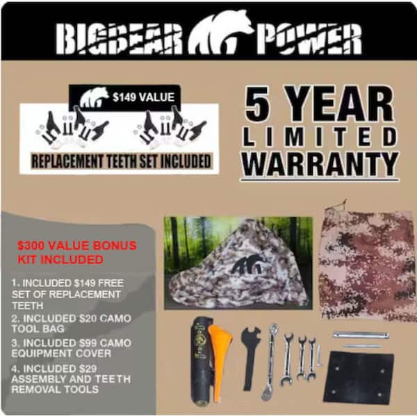 BEARCLAW 7HP Gas Powered Stump Grinder with 6 Tungsten Carbide Cutters and High Torque Rato Engine