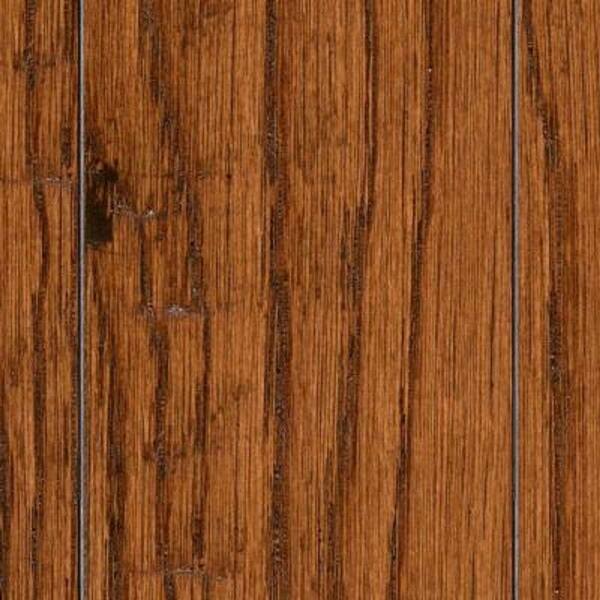 Unbranded Take Home Sample - Hand Scraped Distressed Mixed Width Arleta Oak Engineered Hardwood Flooring - 5 in. x 7 in.