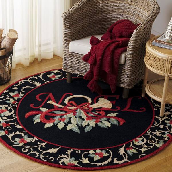 Chelsea 6 ft. x 6 ft. Black Novelty Round Rug
