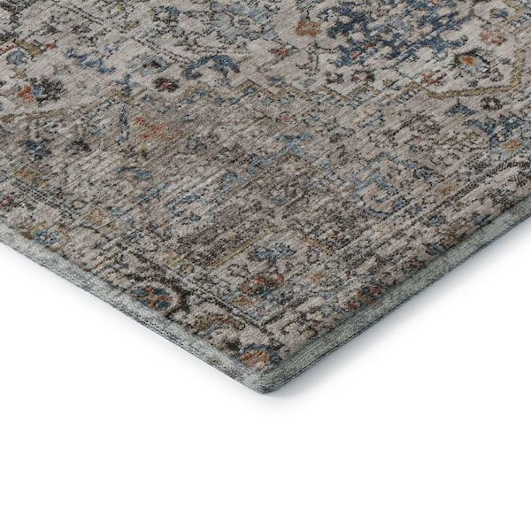 Mayfield Premium Machine Washable Abstract AMF1767 Ivory 8 ft. x 10 ft. Area Rug