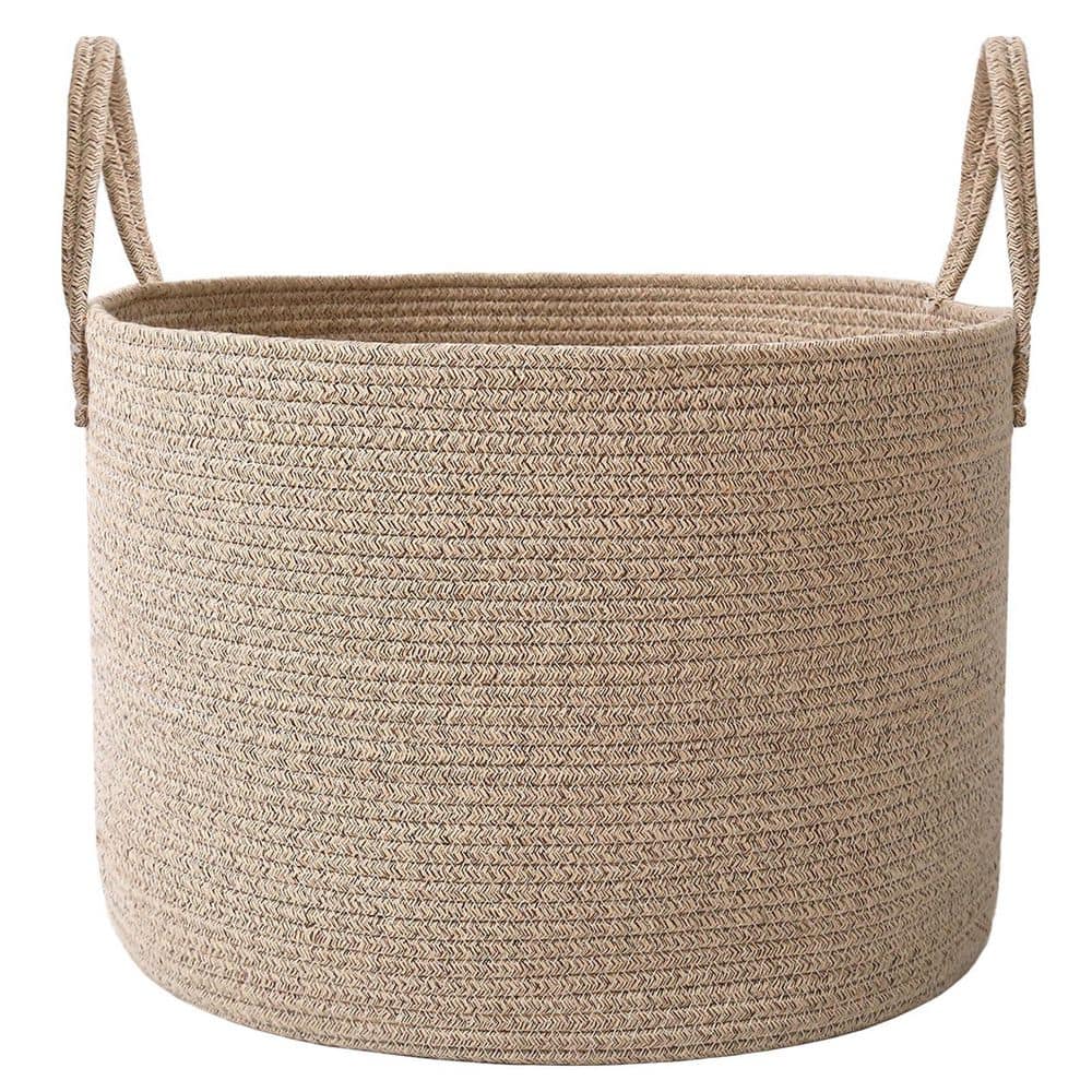 65 L Cotton Laundry Basket for Living Room, Woven Cotton Rope Laundry Hamper with Reinforced Handles, Oatmeal price history on PriceWatchPro