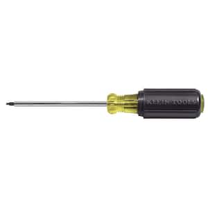 #0 Square-Recess Tip Screwdriver with 4 in. Round Shank- Cushion Grip Handle