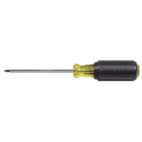 Klein Tools #0 Square-Recess Tip Screwdriver with 4 in. Round Shank- Cushion Grip Handle