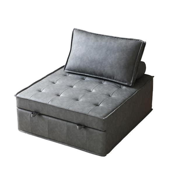 Leather store sleeper ottoman