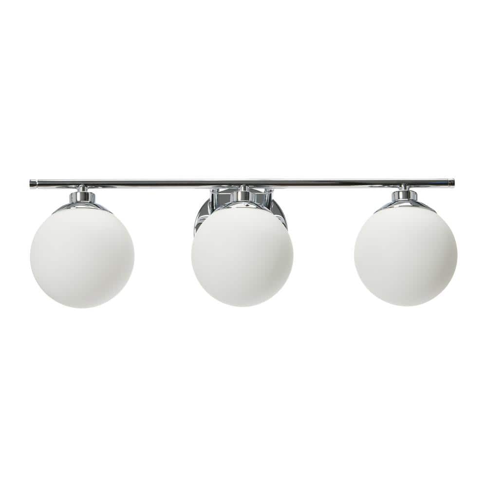 Lorne Chrome and Frosted Glass 3-Light Vanity Light