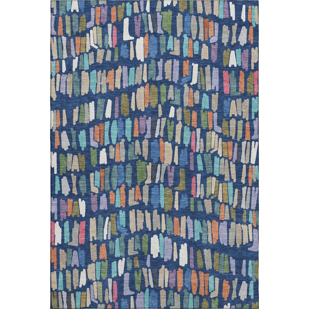 Mayfield Premium Machine Washable Abstract AMF2377 Navy 9 ft. x 12 ft. Area Rug price history on PriceWatchPro