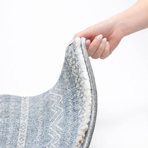 Dream Shag Premium Machine Washable Abstract ADS803 Blue 8 ft. x 10 ft. Area Rug