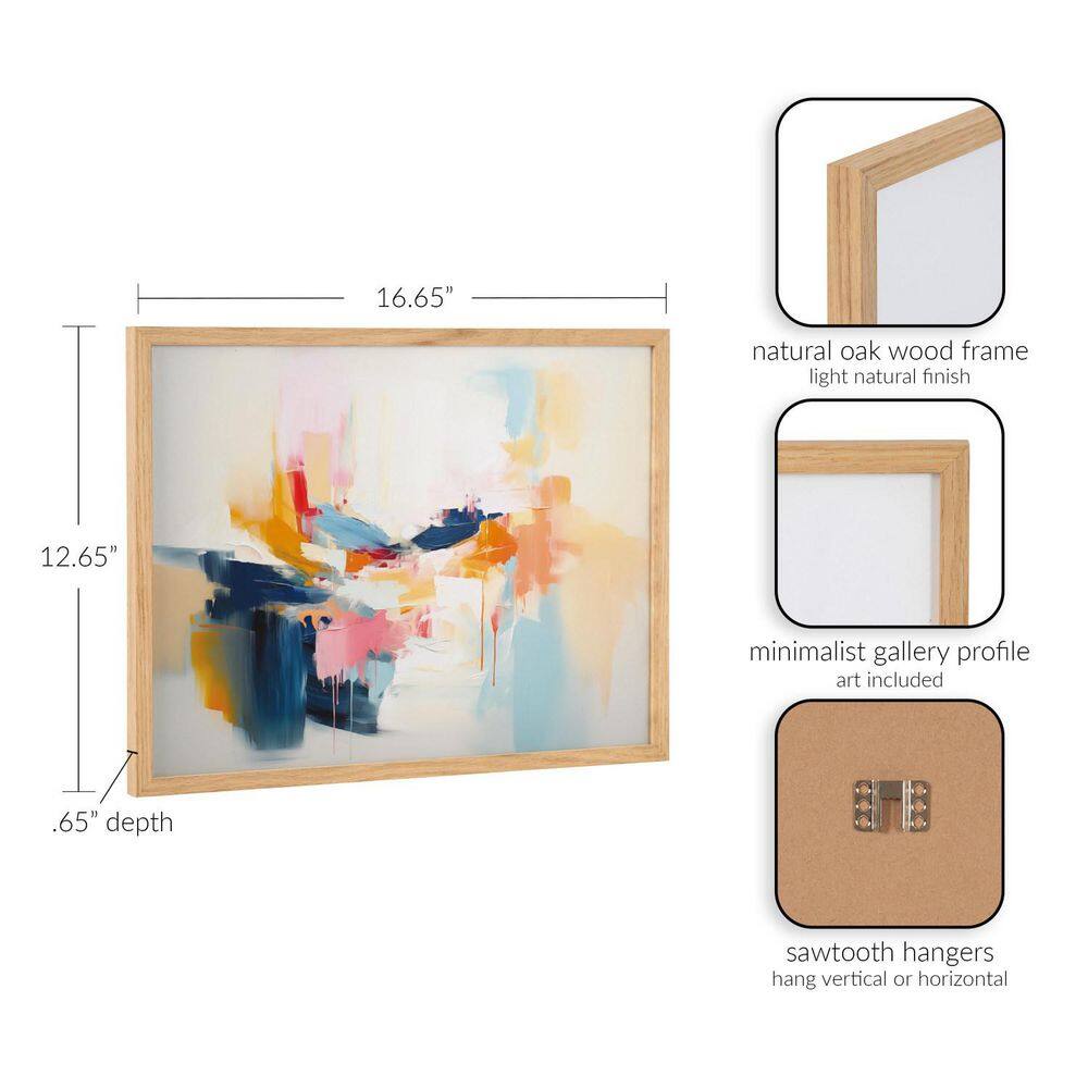 Natural Wood Framed Coastal Abstract Print, 16x12