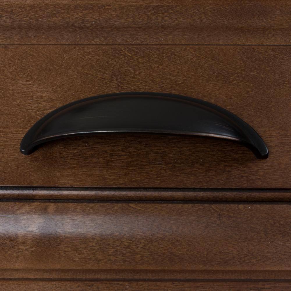 Oil Rubbed Bronze Steel Cup Pull with Mounting Hardware