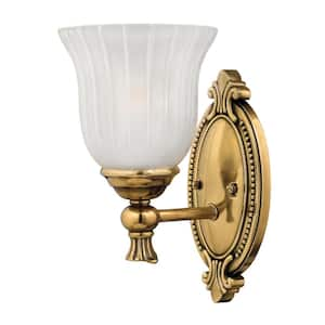 Francoise 6 in. 1-Light Burnished Brass Vanity Light