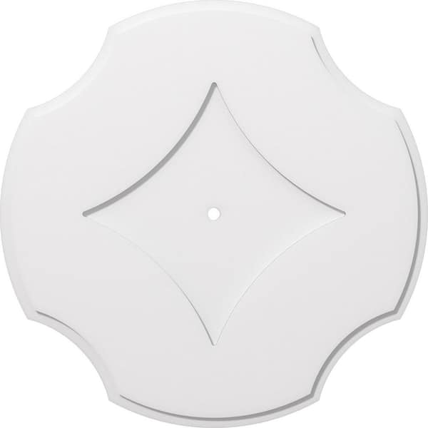 Ekena Millwork 1 in. P X 11-3/4 in. C X 34 in. OD X 1 in. ID Percival Architectural Grade PVC Contemporary Ceiling Medallion
