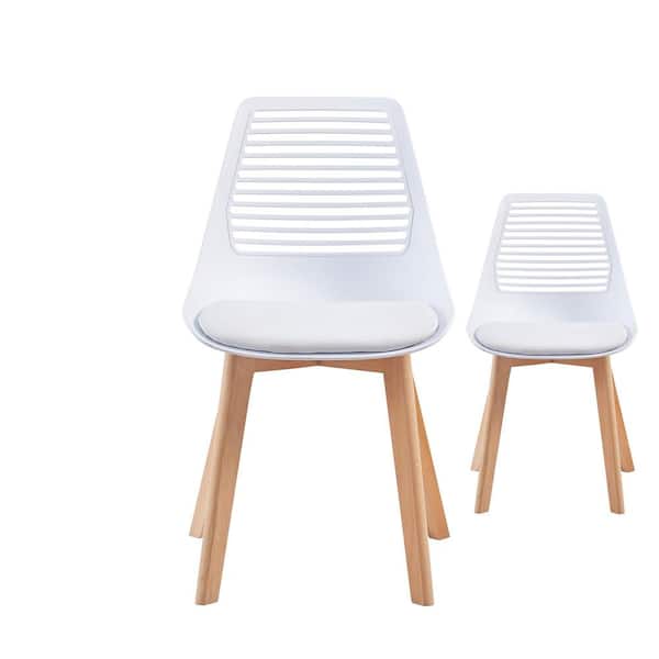 Tidoin White Solid Wood Wood Outdoor Dining Chair (Set of 2)