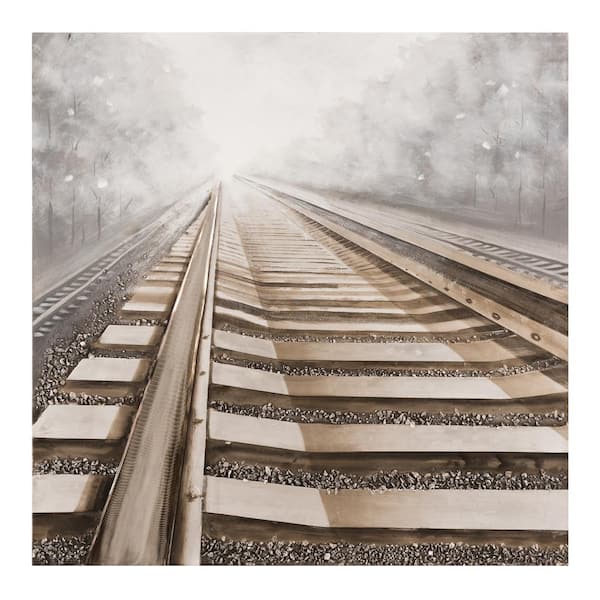 Yosemite Home Decor 47 in. x 47. in "Vanishing into the Distance II" Hand Painted Canvas Wall Art