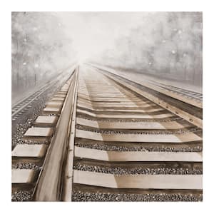 47 in. x 47. in "Vanishing into the Distance II" Hand Painted Canvas Wall Art