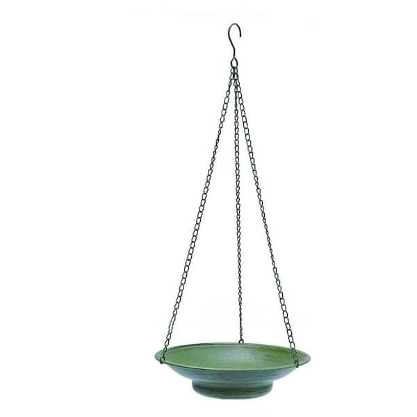FAWEY TRED INC 12.4 in. W Solar Fountain Hanging Bird Bath, Metal Outdoor Bird Bath Bowl