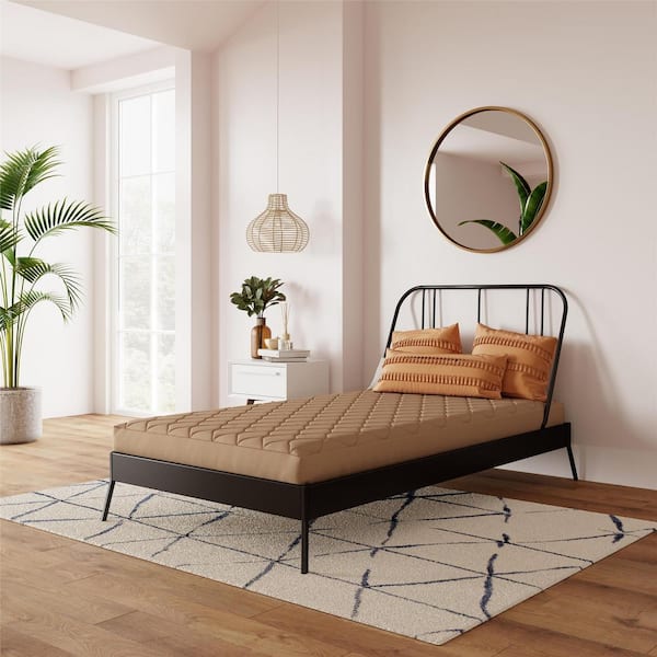 Dana 6 in. Soft/Medium Thermobonded High Density Polyester Fill Smooth Top Quilted Tan Twin Mattress