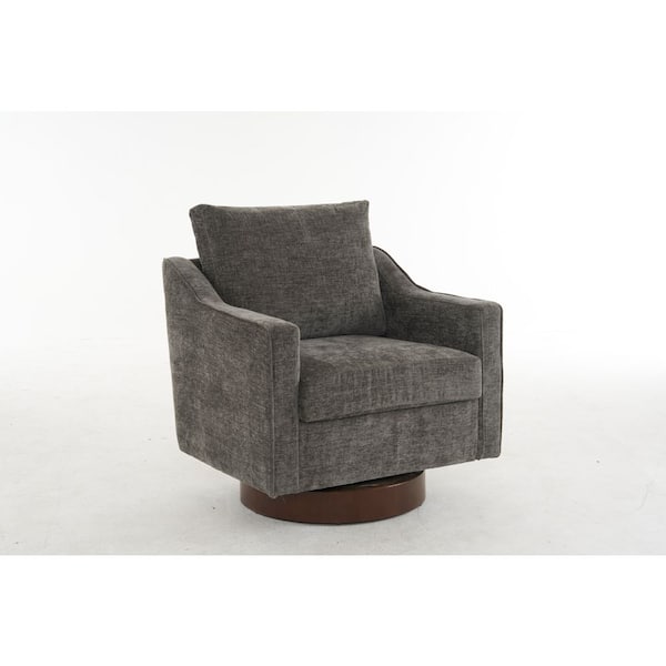 Karl home Gray Arm Chair with Swivel Base