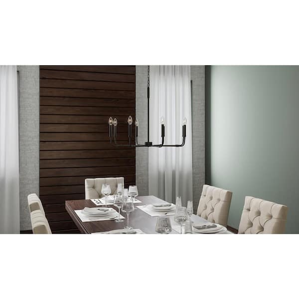 Abner 8- Light Matte Black Chandelier