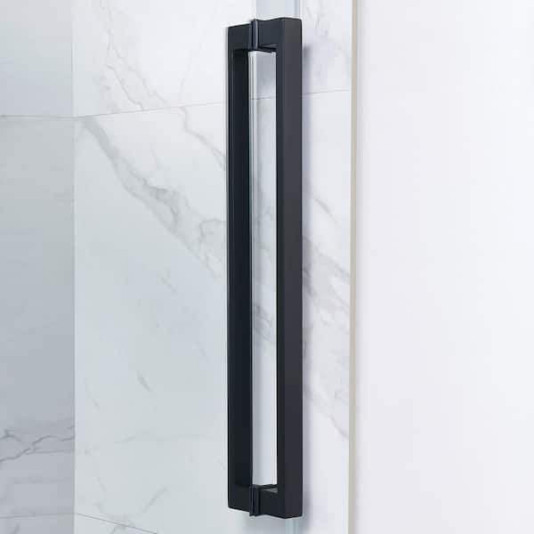 Bel Soft Close 48 in. W x 78.75 in. H Alcove Sliding Frameless Shower Door in Black