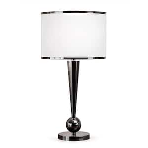 Dione 28.5 in. H Chrome Black Metal Modern Table Lamp