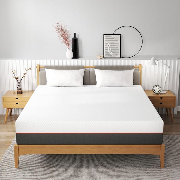 Gray King Medium Memory Foam 10 in. Bed-in-a-Box Mattress