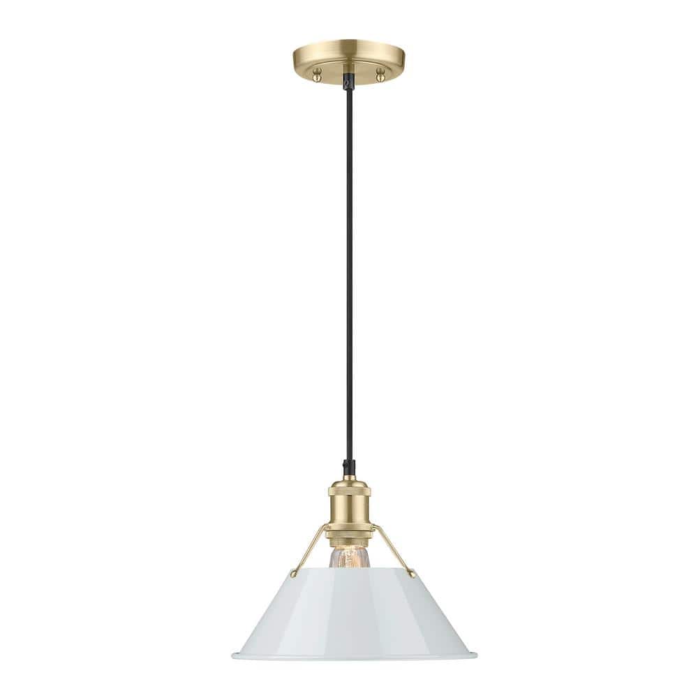 Orwell 100-Watt 1-Light Brushed Champagne Bronze and Dusky Blue Pendant Light price history on PriceWatchPro