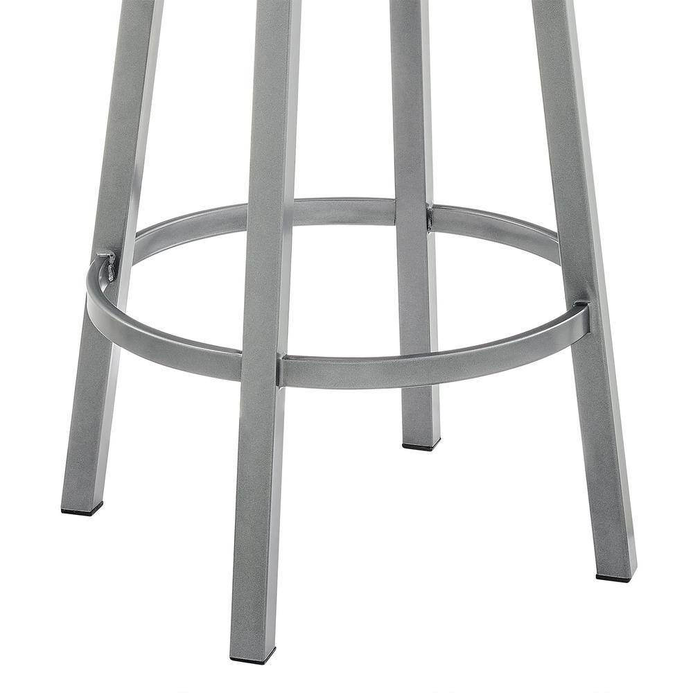Dalza 26" White Faux Leather Swivel Counter Stool