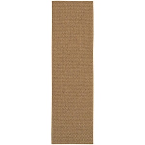 Sanibel Dark Natural 2 ft. x 8 ft. Indoor/Outdoor Patio Runner Rug