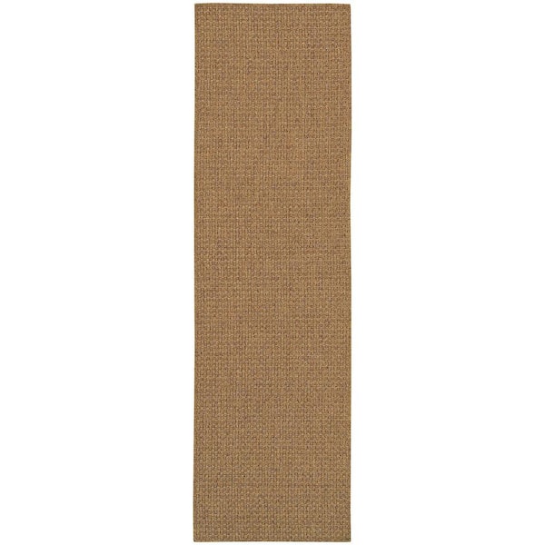 Sanibel Dark Natural 2 ft. x 8 ft. Indoor/Outdoor Patio Runner Rug