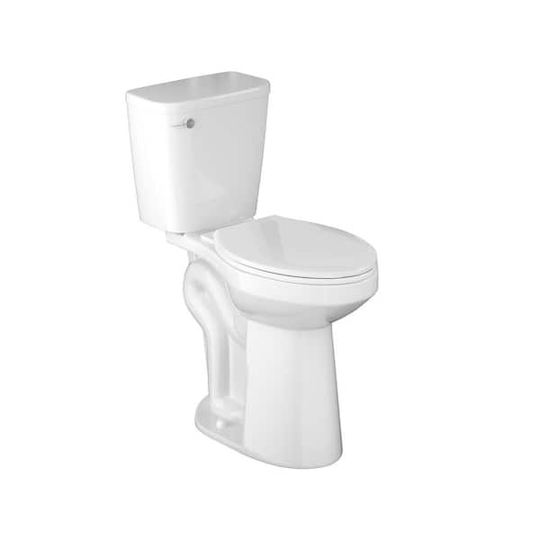 12 in. 2-Piece 1.28 GPF Single Flush Elongated Toilet in White Seat Included