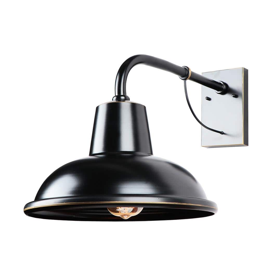 1-Light 12.25 in. Outdoor Imperial Black Sconce Barn Light