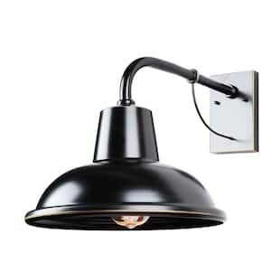 1-Light 12.25 in. Outdoor Imperial Black Sconce Barn Light