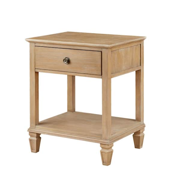 Victoria 24 in. Light Natural Rectangle Wood End Table