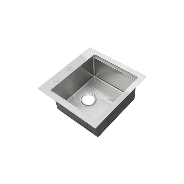 21 in. Drop-In Single Bowl 16 Gauge Brushed Nickel Stainless Steel Kitchen Sink with Faucet and Bottom Grids