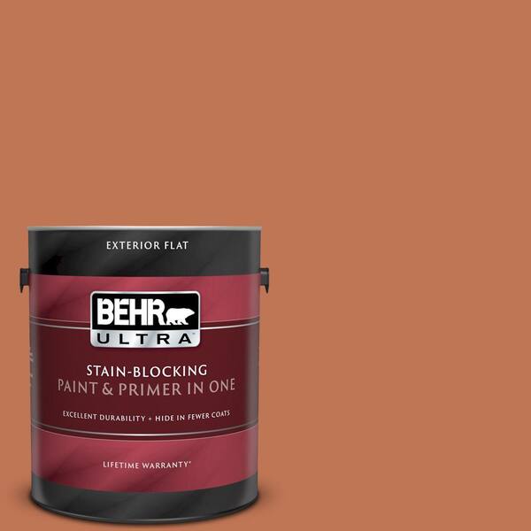 BEHR ULTRA 1 gal. #UL120-7 Moroccan Sky Flat Exterior Paint and Primer in One
