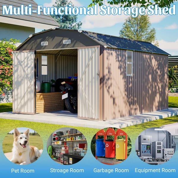 10 ft. W x 12 ft. D Metal Outdoor Storage Shed w/ Window