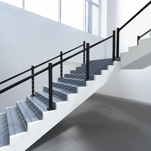 PEAK 42 in. H x 2.5 in. W x 2.5 in. D Cable Railing Aluminum Stair
