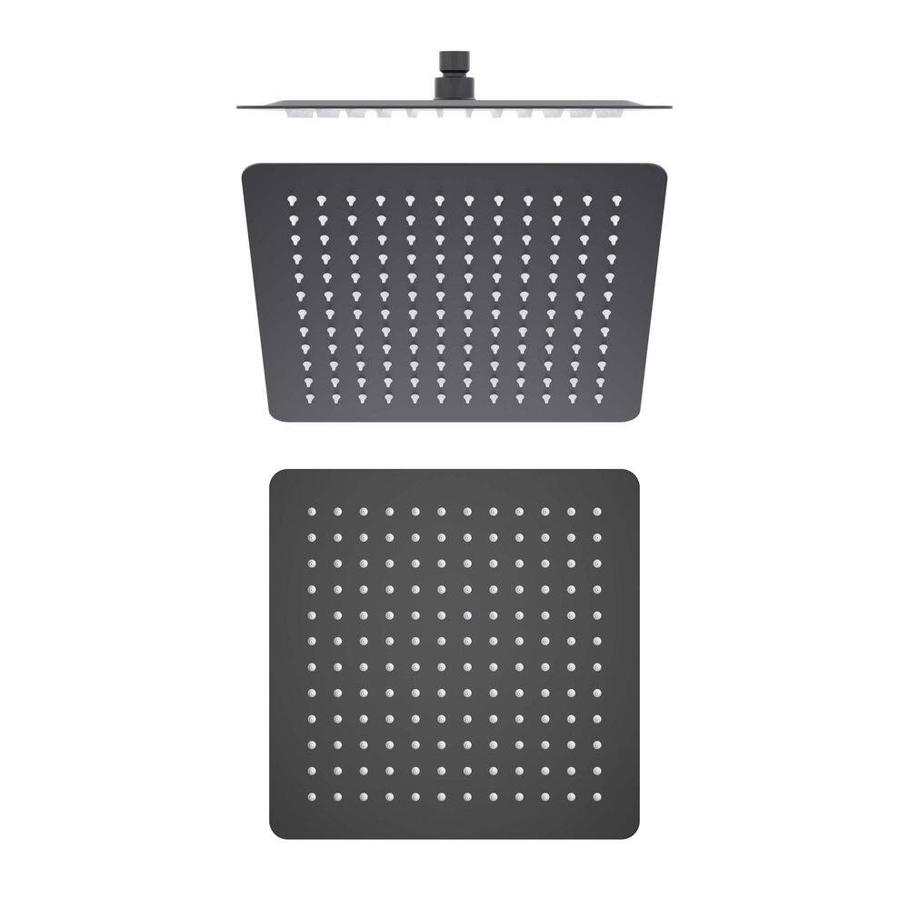 3-Spray Patterns with 1.75 GPM 12 in. Wall Mount Mist, Rain Fixed Shower Head with Pressure Balance in Matte Black price history on PriceWatchPro