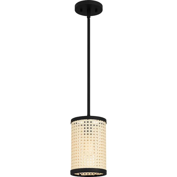 Quoizel Syrah 1-Light Matte Black Shaded Mini Pendant